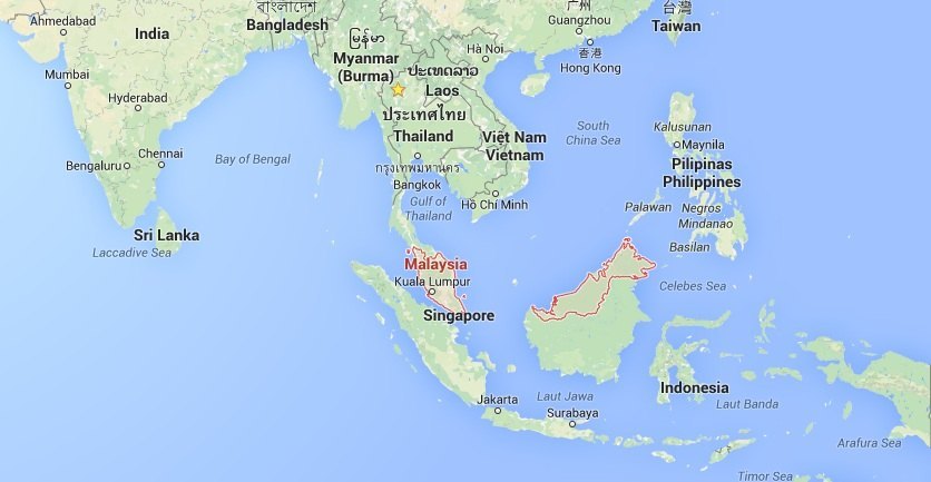 mapa de malasia